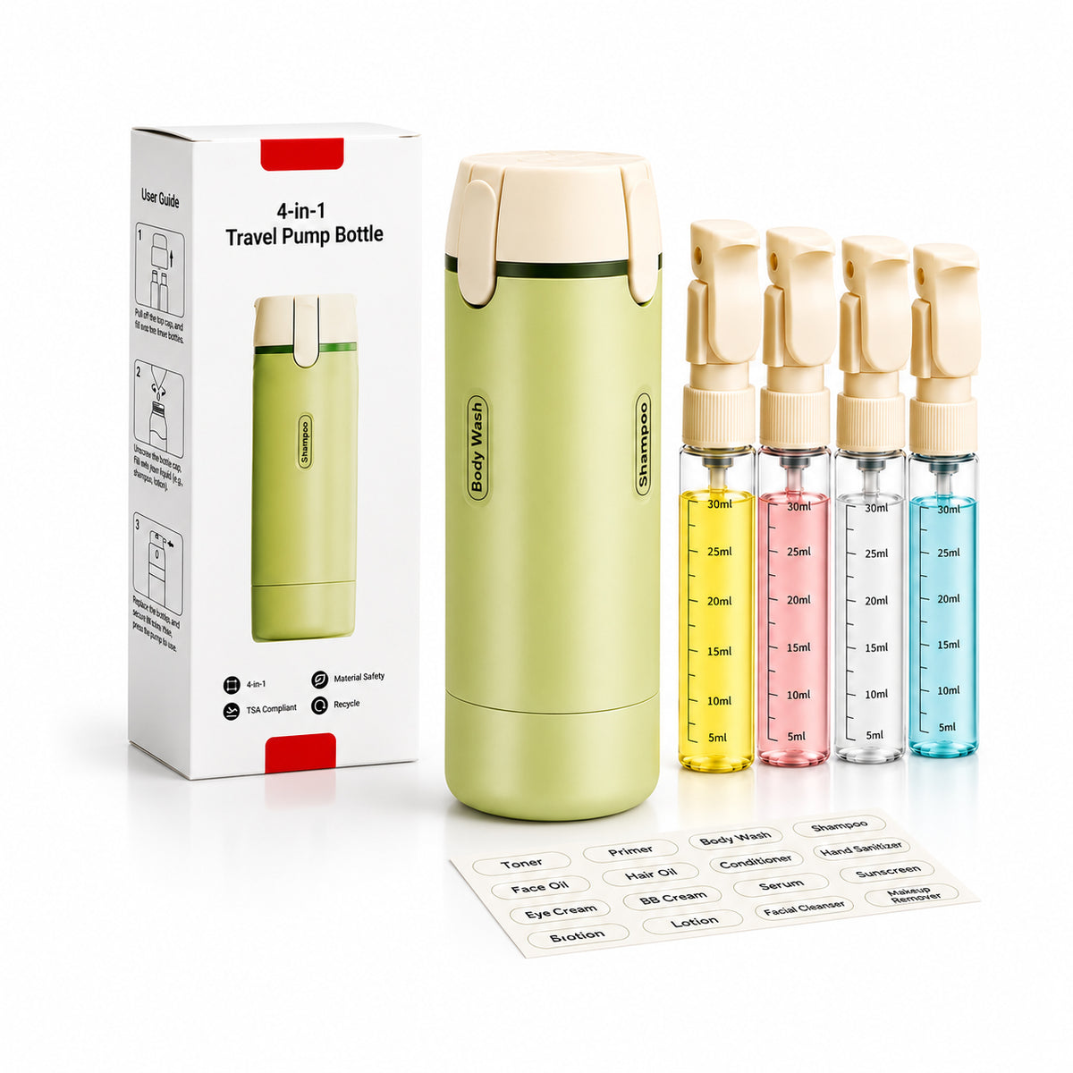 Travel Liquid Dispenser Bottles Set – Leak-Proof Refillable TSA Approved Travel Containers TheCartHive