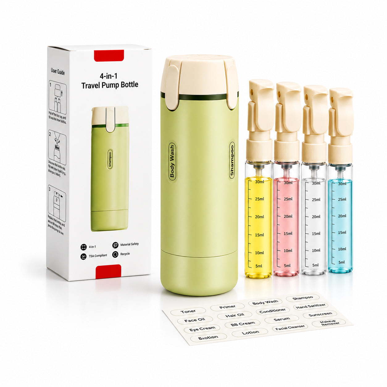 Travel Liquid Dispenser Bottles Set – Leak-Proof Refillable TSA Approved Travel Containers TheCartHive