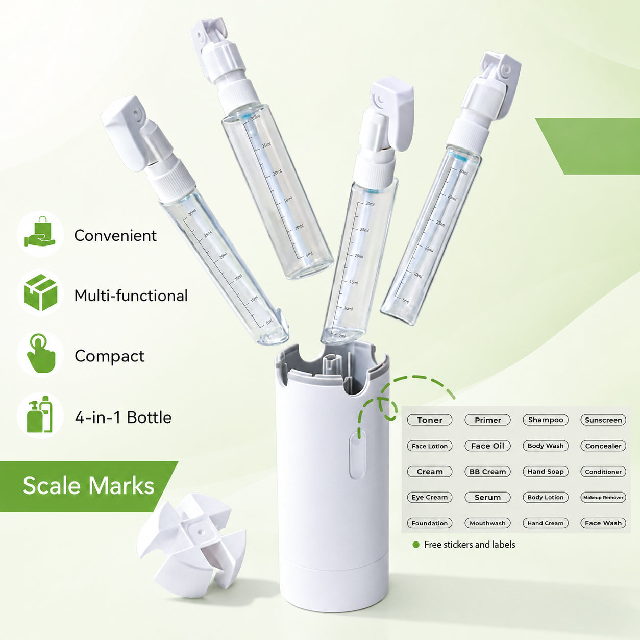 Travel Liquid Dispenser Bottles Set – Leak-Proof Refillable TSA Approved Travel Containers TheCartHive