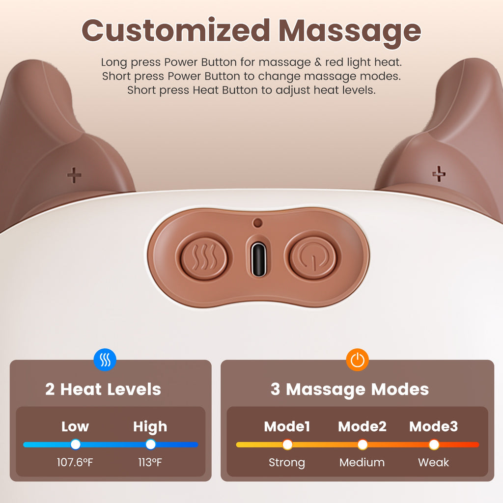 cordless shiatsu neck massager with heat